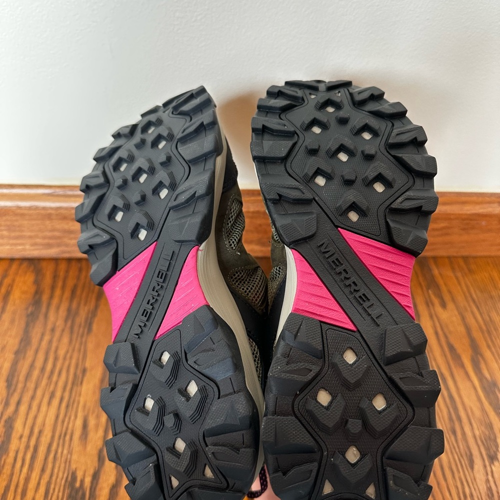 Merrell Olive and Pink Hiking Shoes Size Women’s 10 - Picture 7 of 7